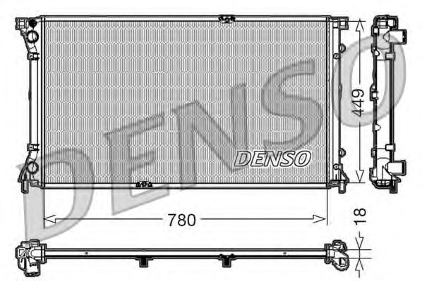 Радіатор, охолодження двигуна DENSO DRM23097