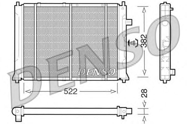 Радиатор, охлаждение двигателя DENSO DRM24014