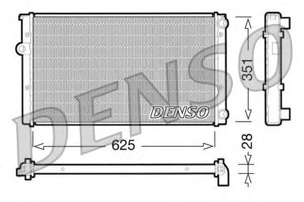 Радиатор, охлаждение двигателя DENSO DRM32009