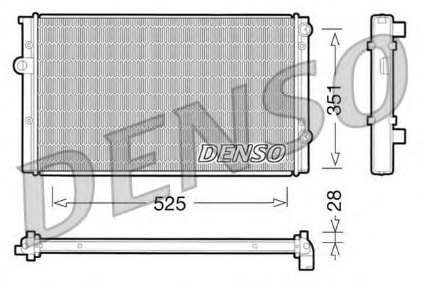 Радіатор, охолодження двигуна DENSO DRM32028