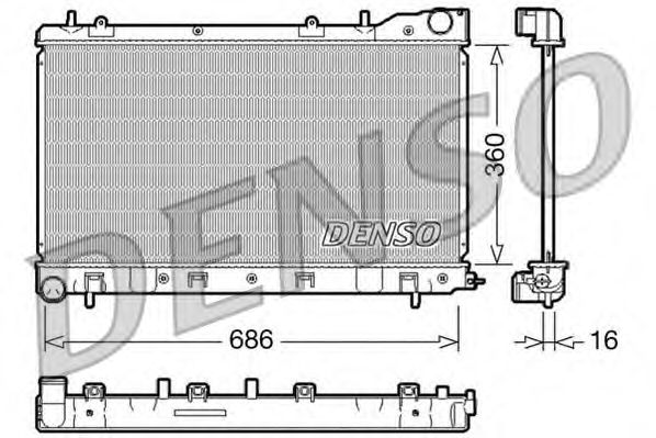 Радиатор, охлаждение двигателя DENSO DRM36004