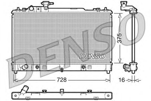 Радиатор, охлаждение двигателя DENSO DRM44021
