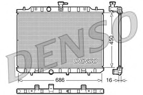 Радіатор, охолодження двигуна DENSO DRM46009