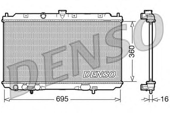 Радіатор, охолодження двигуна DENSO DRM46025