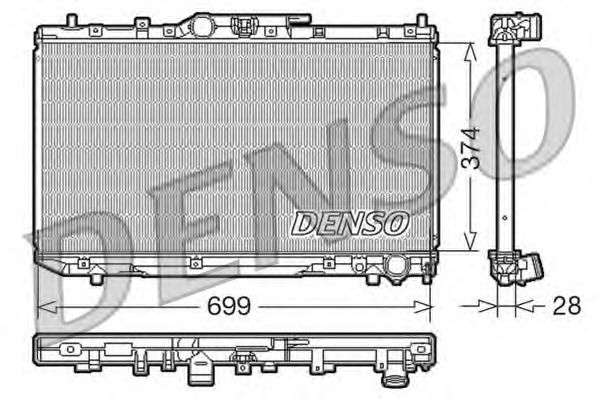 Радіатор, охолодження двигуна DENSO DRM50014