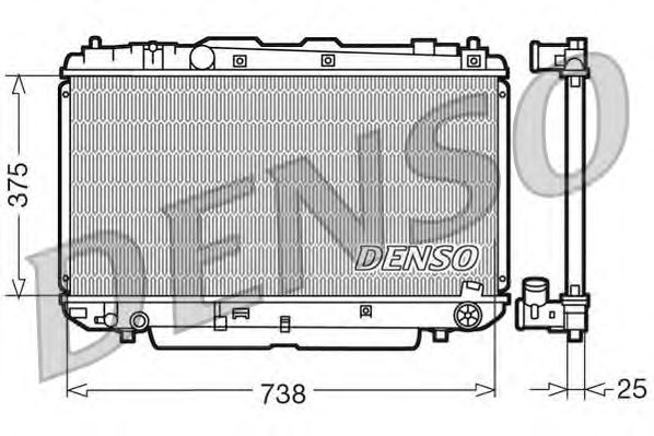 Радиатор, охлаждение двигателя DENSO DRM50021