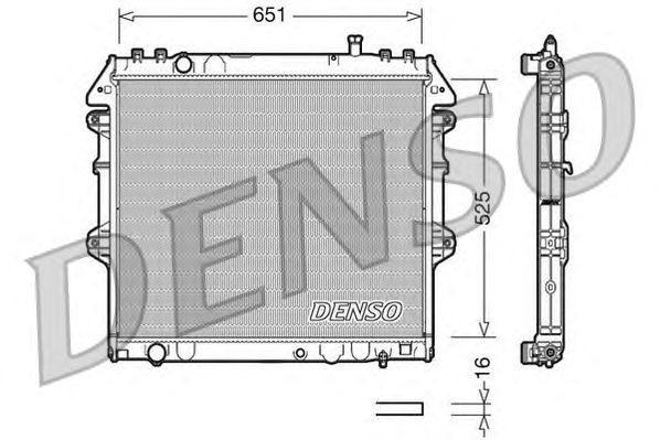 Радиатор, охлаждение двигателя DENSO DRM50038