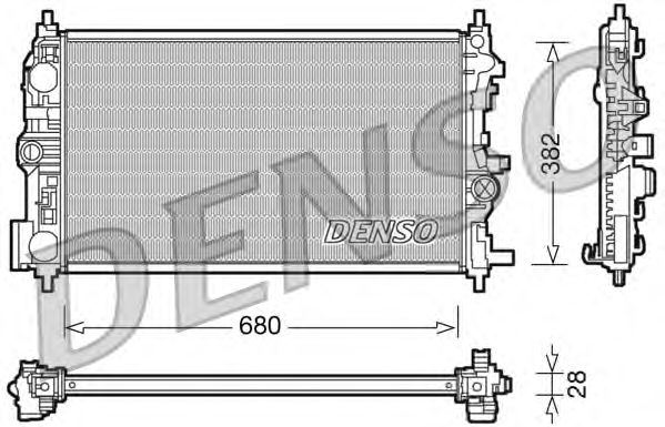 Радиатор, охлаждение двигателя DENSO DRM20078