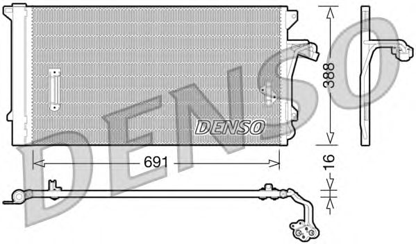 Радиатор кондиционера DENSO DCN02003