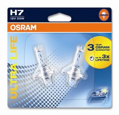 Лампа накаливания OSRAM 64210ULT-02B OSRAM ULTRA LIFE (фара дальнего света, основная фара, противотуманная фара, фара с авт. системой стабилизации, фара дневного освещения)
