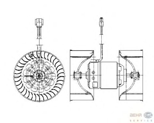 Вентилятор салона HELLA 8EW 009 158-051