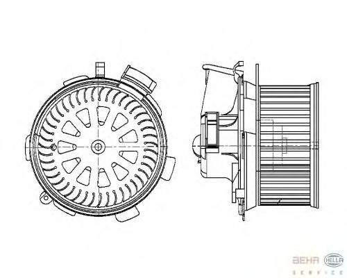 Вентилятор салона HELLA 8EW 009 158-371