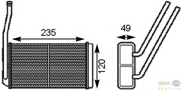 Радиатор отопителя HELLA 8FH 351 000-161