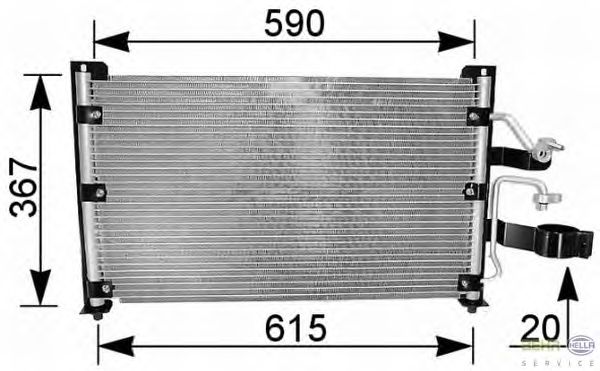 Радиатор кондиционера HELLA 8FC 351 037-211