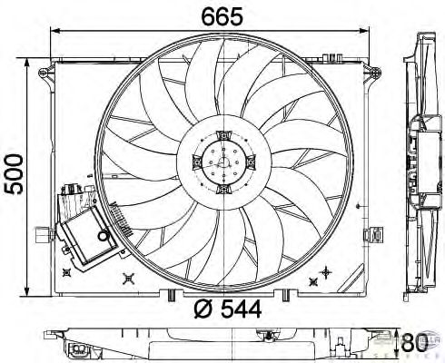 Вентилятор охлаждения HELLA 8EW 351 040-091