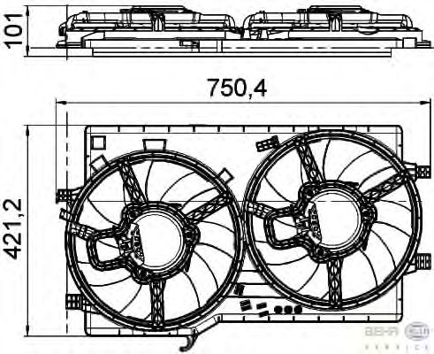 Вентилятор охлаждения HELLA 8EW 351 041-321