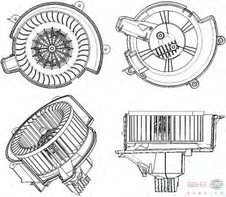 Вентилятор салона HELLA 8EW 351 104-421