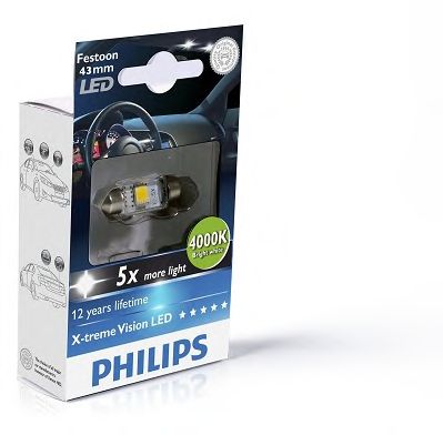 Лампа накаливания PHILIPS 129454000KX1 (указатель поворота, сигнал торможения, освещение номерного знака, задняя противотуманная фара, фара заднего хода, внутреннее освещение, фонарь установленный в двери, освещение багажника, подкапотная лампа, стояночны
