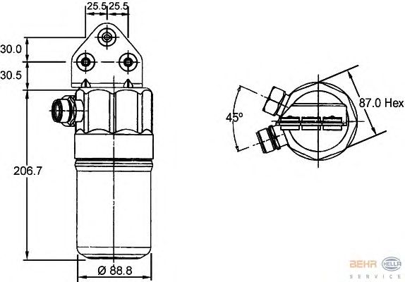 Осушитель кондиционера HELLA 8FT 351 192-381