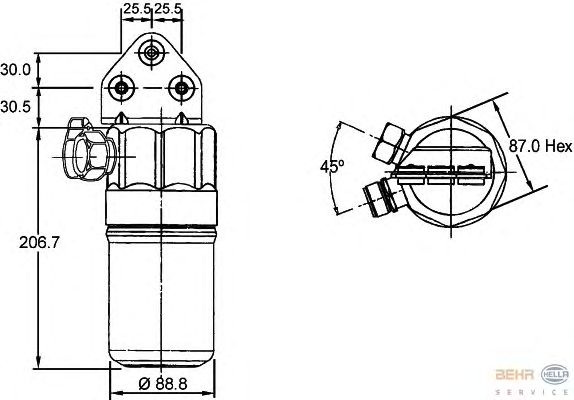 Осушитель кондиционера HELLA 8FT 351 197-321