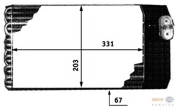 Випарник кондиціонера HELLA 8FV 351 210-581