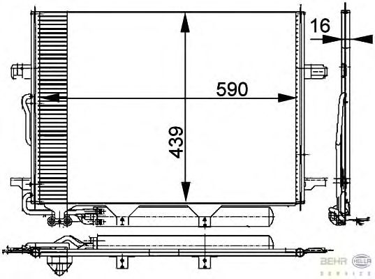 Радиатор кондиционера HELLA 8FC 351 300-711