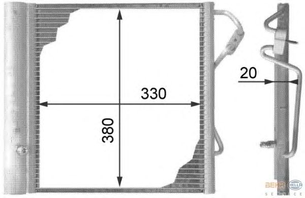 Радиатор кондиционера HELLA 8FC 351 301-274 BEHR HELLA SERVICE Version ALTERNATIVE