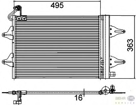 Радиатор кондиционера HELLA 8FC 351 301-531