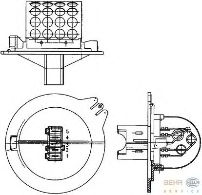 Реостат вентилятора обігрівача HELLA 9ML 351 303-271
