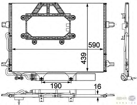 Радиатор кондиционера HELLA 8FC 351 303-451