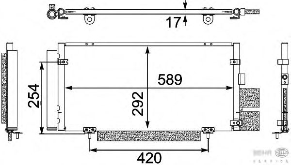 Радиатор кондиционера HELLA 8FC 351 304-121