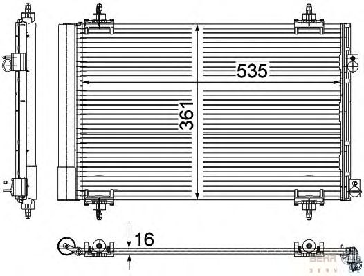 Радиатор кондиционера HELLA 8FC 351 309-351