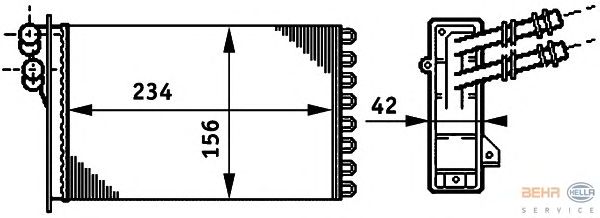 Радиатор отопителя HELLA 8FH 351 311-021