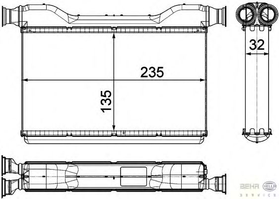 Радиатор отопителя HELLA 8FH 351 315-491