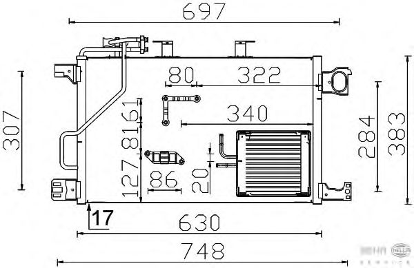 Радіатор кондиціонера HELLA 8FC 351 317-494