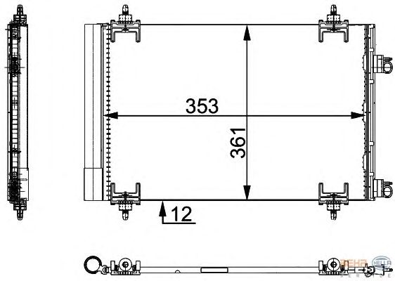 Радиатор кондиционера HELLA 8FC 351 317-571