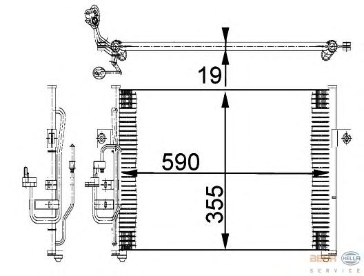 Радиатор кондиционера HELLA 8FC 351 318-021