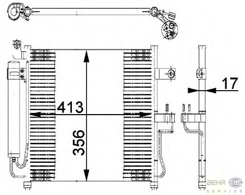 Радиатор кондиционера HELLA 8FC 351 318-041