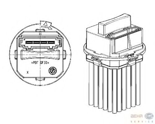Регулятор, вентилятор салона HELLA 5DS 351 320-011