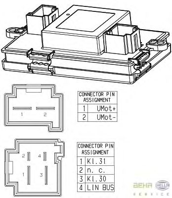 Регулятор, вентилятор салону HELLA 5HL 351 321-541