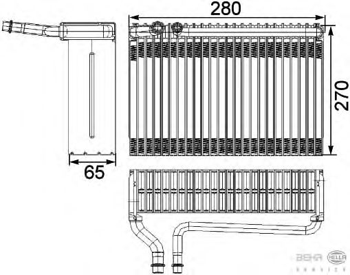 Испаритель кондиционера HELLA 8FV 351 330-381