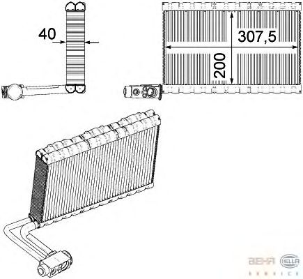 Испаритель кондиционера HELLA 8FV 351 331-191