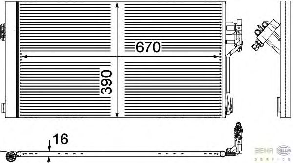 Радиатор кондиционера HELLA 8FC 351 343-001