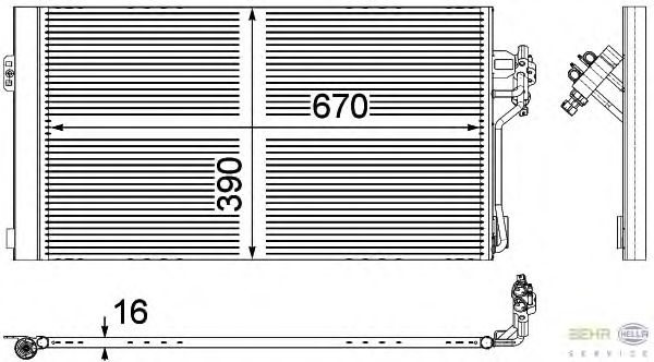 Радиатор кондиционера HELLA 8FC 351 343-011
