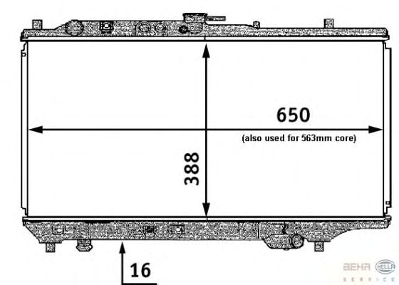 Радиатор, охлаждение двигателя HELLA 8MK 376 707-411