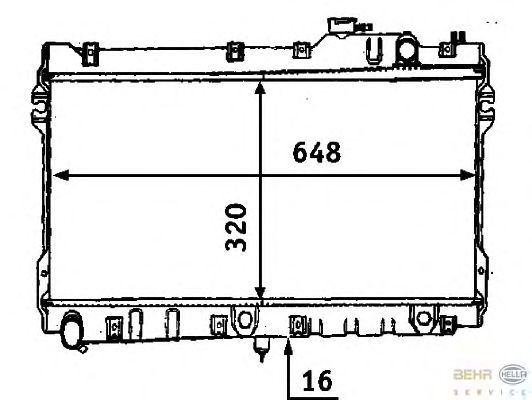 Радиатор, охлаждение двигателя HELLA 8MK 376 707-541