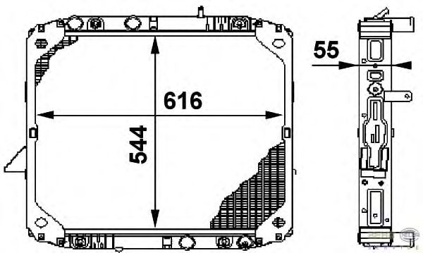 Радиатор, охлаждение двигателя HELLA 8MK 376 709-741