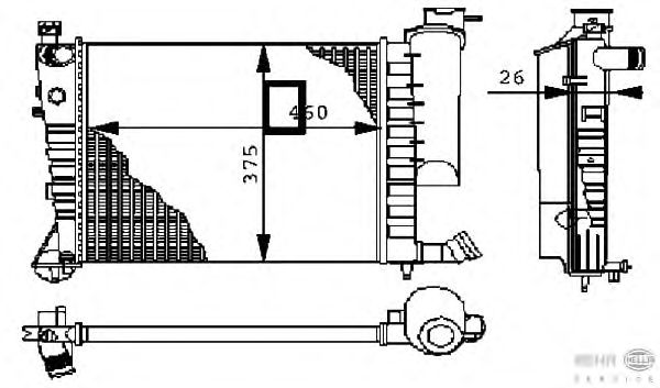 Радиатор, охлаждение двигателя HELLA 8MK 376 710-251