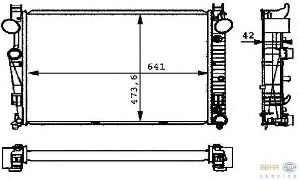 Радіатор, охолодження двигуна HELLA 8MK 376 710-291