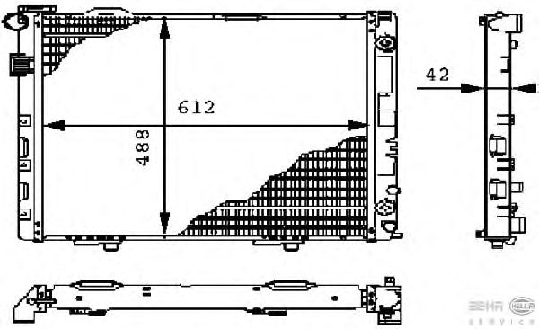 Радиатор, охлаждение двигателя HELLA 8MK 376 711-101